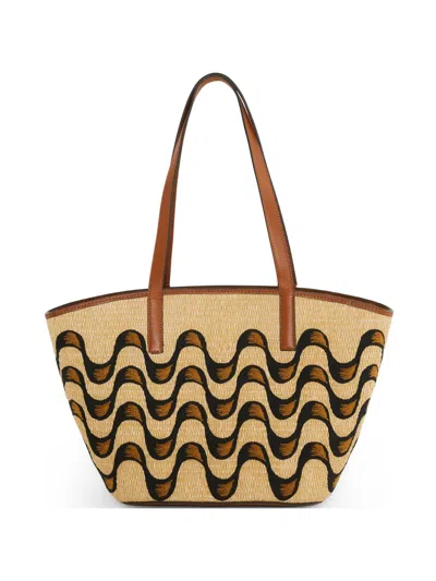 Farm Rio Raffia Print Tote Bag In Neutral
