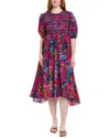 Farm Rio Rainbow Macaws Midi Dress In Purple