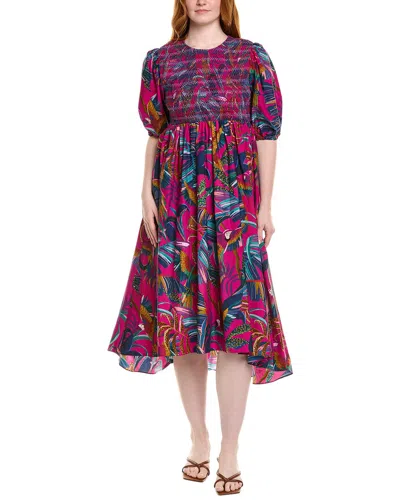 FARM RIO RAINBOW MACAWS MIDI DRESS