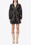 Farm Rio Ravenala Floral-print Cotton-poplin Mini Dress