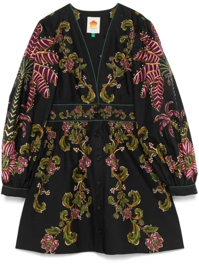 Farm Rio Ravenala Mini Dress In 黑色