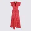 Farm Rio Floral Cotton Maxi Dress In Olivia Red