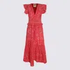Farm Rio Floral Cotton Maxi Dress In Olivia Red