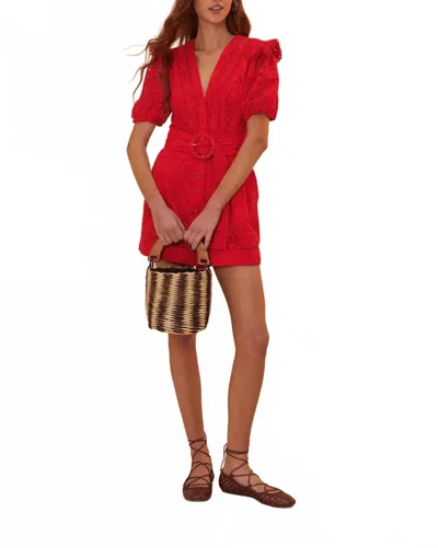 Farm Rio Red Eyelets Romper