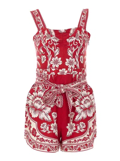 Farm Rio Red Guanacaste Red Gasthering Dress In Multi