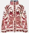 Farm Rio Cream Toucans Scarf Reversible Puffer Jacket In Multicoloured