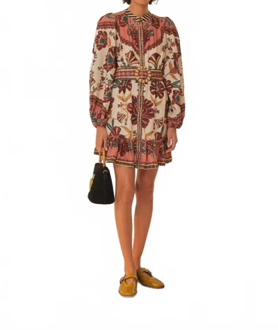 Farm Rio Riad Cream Minidress In Multi
