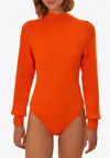Farm Rio Orange Knitted Bodysuit In Orange