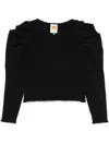 Farm Rio Ribbed-knit Sweater In Black