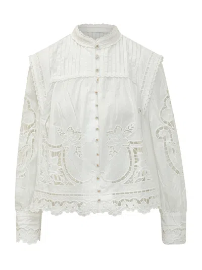Farm Rio Richelieu Blouse - Ss26 Collection In White