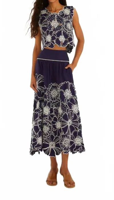 Farm Rio Richelieu Crop Top In Blue