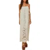 Farm Rio Womens Off-white Richelieu Embroidered Linen-blend Maxi Dress In White