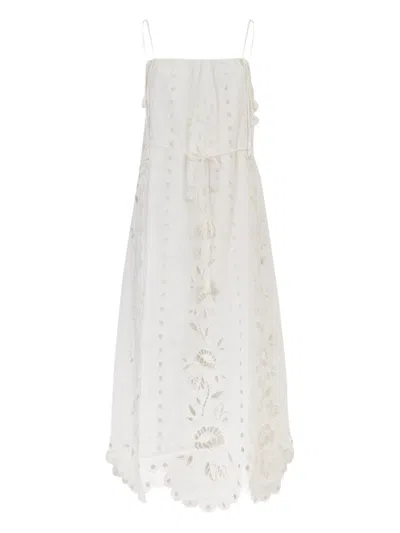 FARM RIO RICHELIEU FLORAL-EMBROIDERED MAXI DRESS