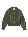 Farm Rio Richelieu Heart Embroidered Jacket In Green