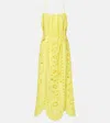 Farm Rio Richelieu Linen-blend Maxi Dress In Yellow
