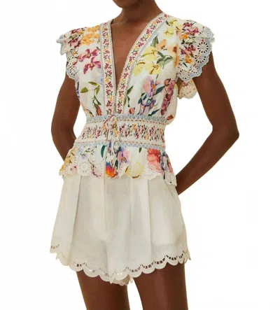 Farm Rio Richelieu Running Shorts In White