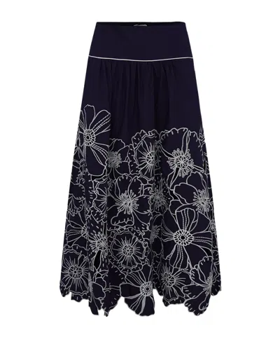 Farm Rio 'richelieu' Skirt In Blue