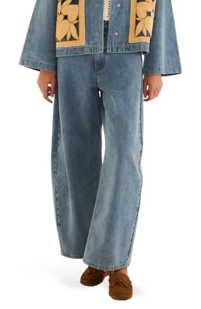 Farm Rio Richelieu Wide Leg Jeans In Blue