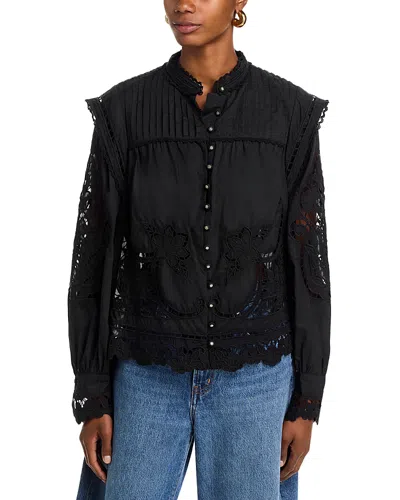 Farm Rio Richilieu Blouse In Black