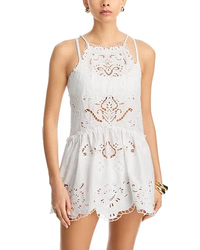 Farm Rio Richilieu Mini Dress Swim Cover-up In White