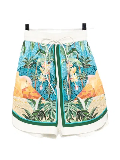 Farm Rio Rio Mosaic Graphic-print Shorts In Multi