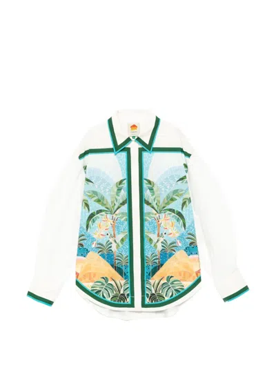 Farm Rio Rio Mosaic Shirt In Multi