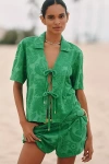 Farm Rio River Nature Terry Pull-on Shorts In Green