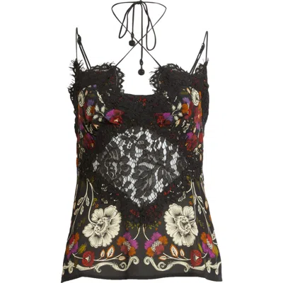 FARM RIO FARM RIO ROCOCO FLOWERS & LACE CAMISOLE