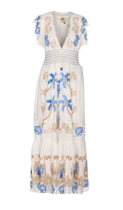 Farm Rio Romantic Dress In Beige