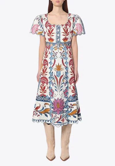 Farm Rio Romantic Floral Midi Dress