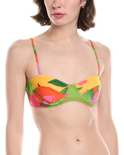 Farm Rio Romantic Garden Bra Bikini Top In Green