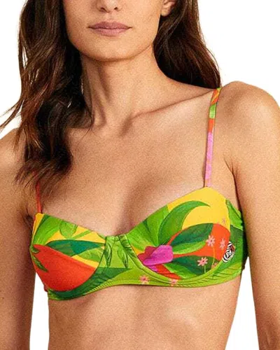 Farm Rio Romantic Garden Bra Bikini Top In Green
