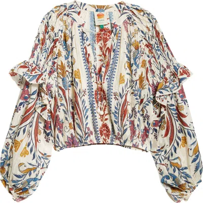 Farm Rio Romantic Lightness Cream Long In Multicolor