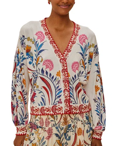 Farm Rio Romantic Lightness Knit Cardigan In Multi