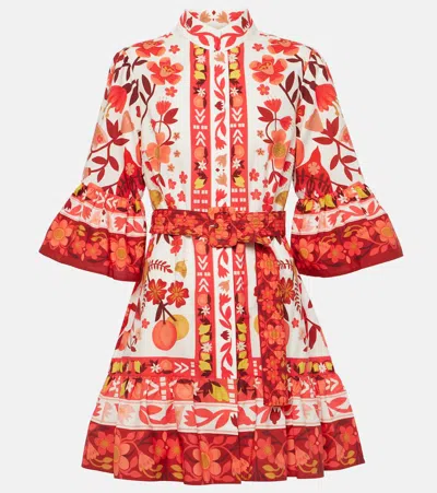 Farm Rio Romantic Orchard Cotton Minidress In Multi