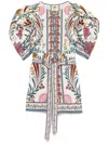 Farm Rio Belted Printed Cotton-poplin Playsuit In 中性色