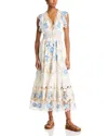 Farm Rio Romantic Richelieu Maxi Dress In Off-white
