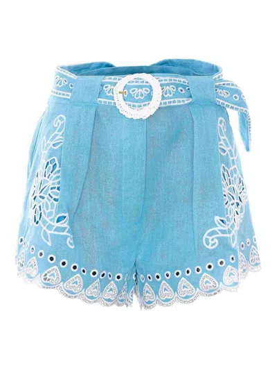 Farm Rio Romantic Shorts In Blue