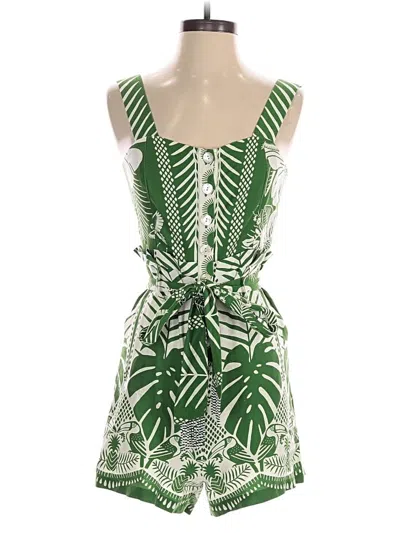 Pre-owned Farm Rio Romper In Green