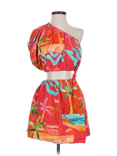 Pre-owned Farm Rio Romper In Red