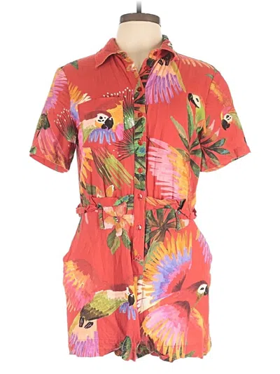 Pre-owned Farm Rio Romper In Red