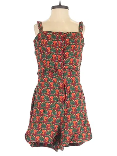 Pre-owned Farm Rio Romper In Red