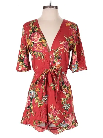 Pre-owned Farm Rio Romper In Red