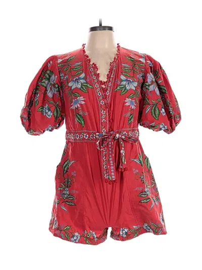 Pre-owned Farm Rio Romper In Red