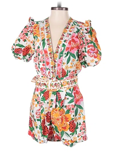 Pre-owned Farm Rio Romper In White