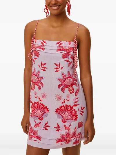 FARM RIO ROPE STRAP FLORAL GARDEN MINI DRESS