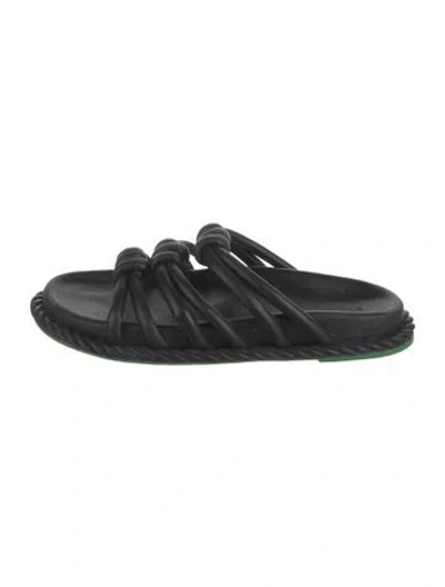 Pre-owned Farm Rio Rubber Slides In Black