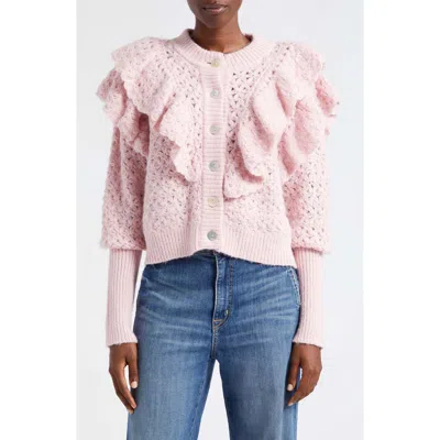 Farm Rio Wrap-effect Floral-print Denim Mini Skirt In Pink