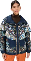 FARM RIO RUFFLE SKI JACKET BLUE