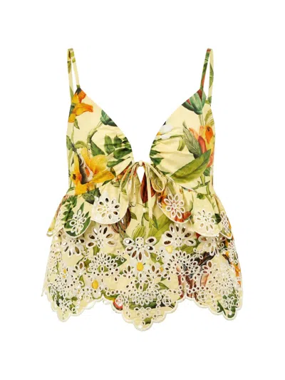 Farm Rio Ruffled Blouse In Multi